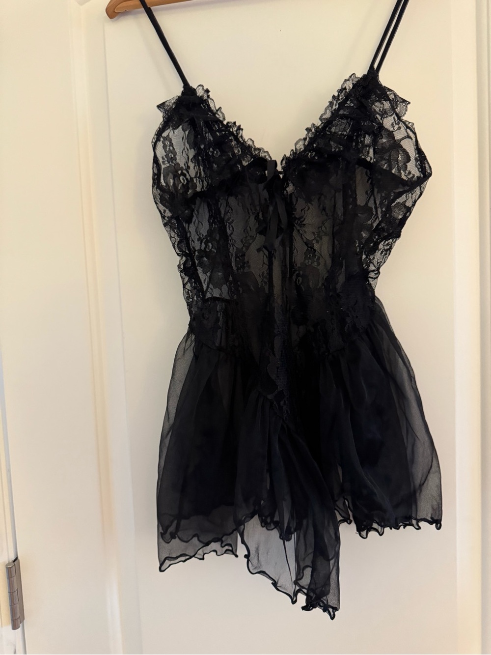 Black Lace & Chiffon Women's Teddy - Women's Intimates & Sleepwear